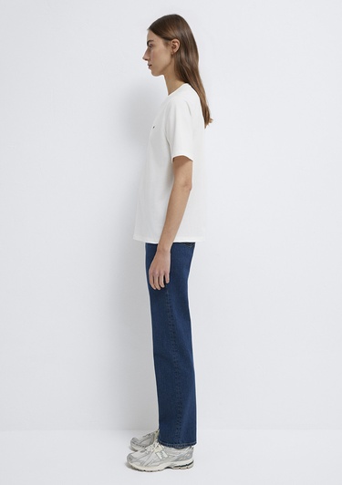  Mavi Mavi Logo Baskılı Ekru Tişört Regular Fit / Normal Kesim 1613407-70057