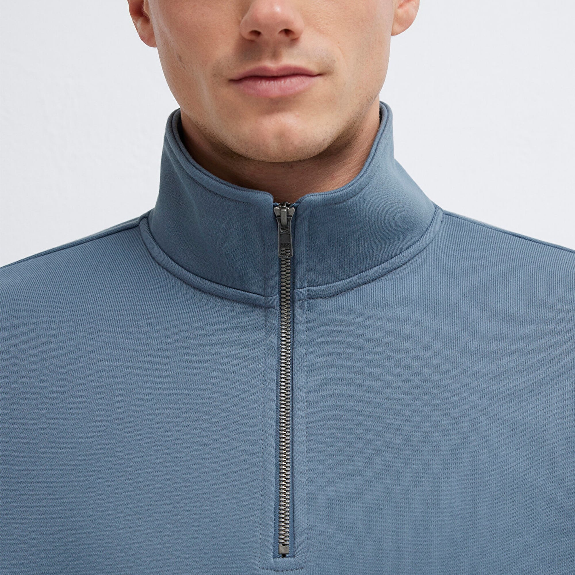 Mavi Yarı Fermuarlı Mavi Basic Sweatshirt 0S10419-80889