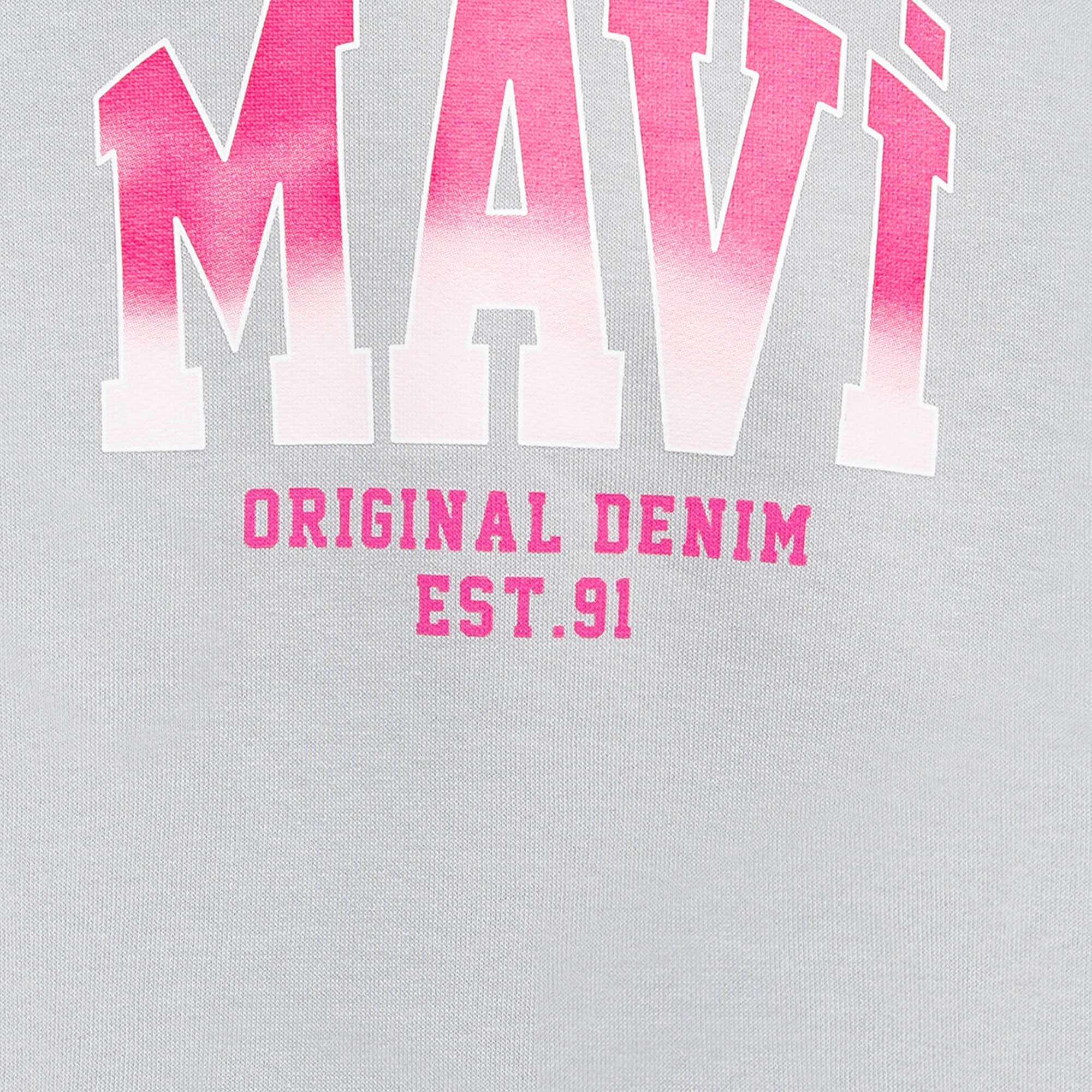 Mavi Mavi Logo Baskılı Kapüşonlu Gri Sweatshirt 7S10179-70075