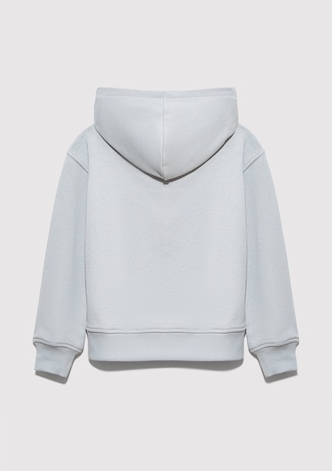  Mavi Mavi Logo Baskılı Kapüşonlu Gri Sweatshirt 7S10179-70075