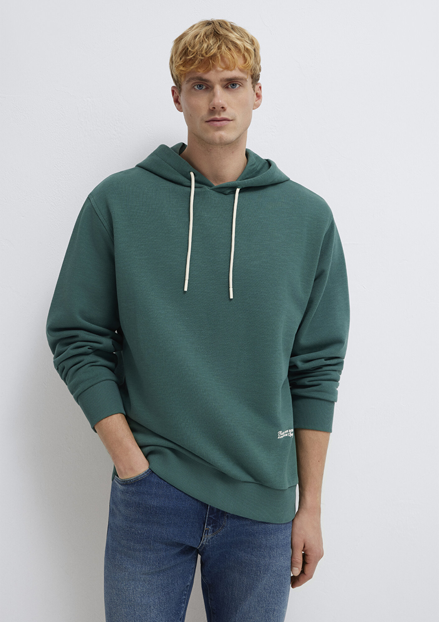  Mavi Kapüşonlu Yeşil Sweatshirt 0S10534-71930