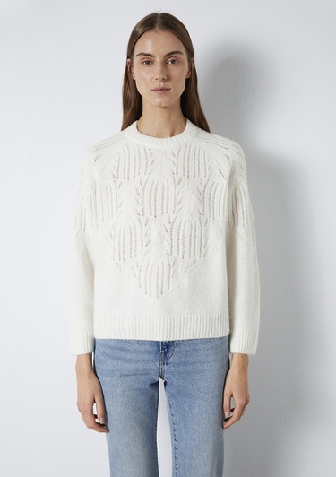  Mavi Ekru Kazak Loose Fit / Bol Rahat Kesim 1710852-70057