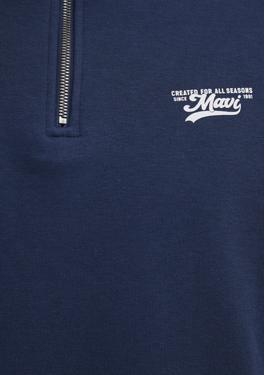  Mavi Yarı Fermuarlı Lacivert Sweatshirt 0S10465-70497
