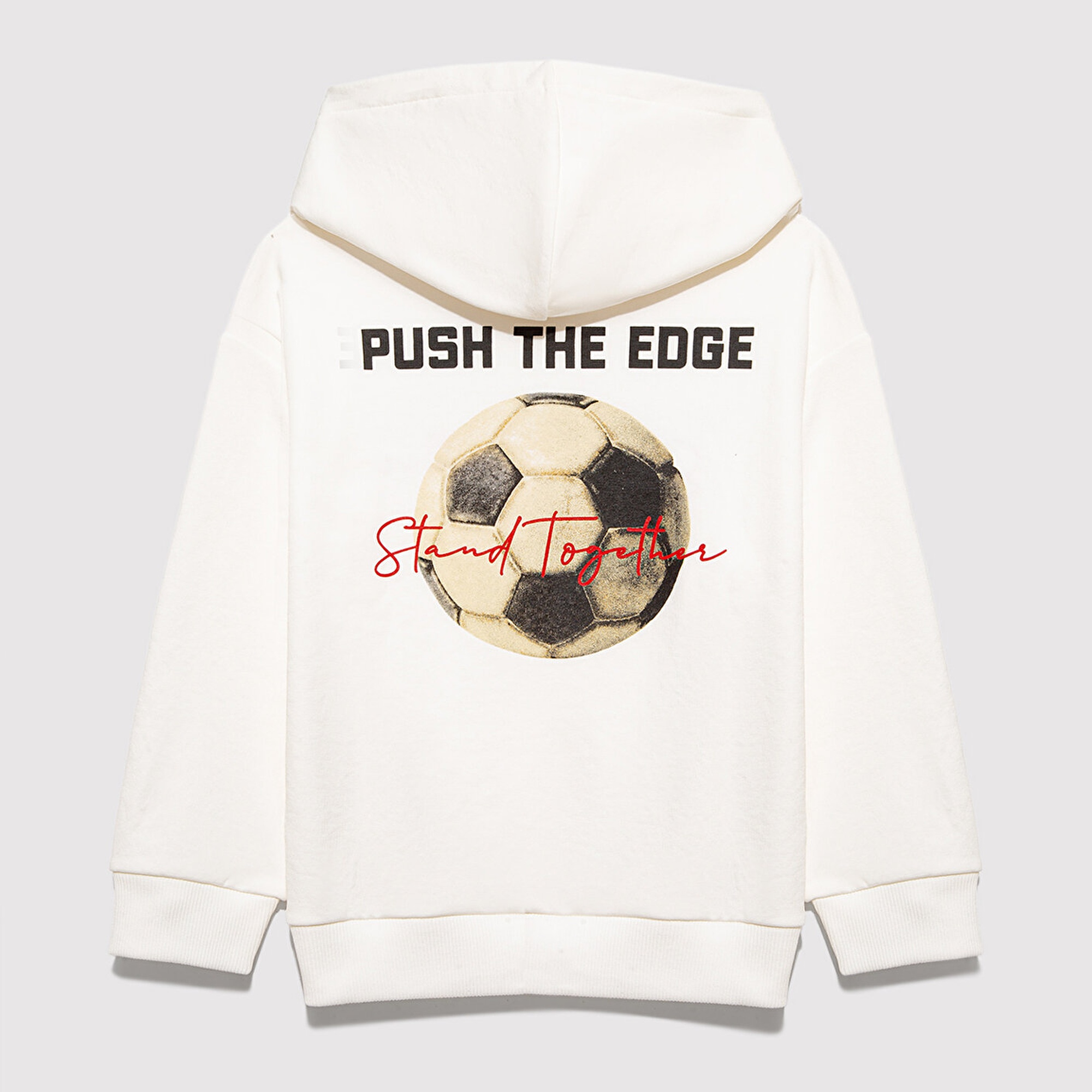 Mavi Stand Together Baskılı Kapüşonlu Ekru Sweatshirt 6S10181-70057