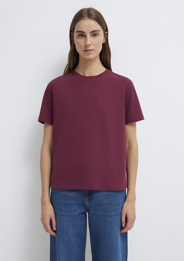  Mavi Bordo Basic Tişört Regular Fit / Normal Kesim 1600965-70393