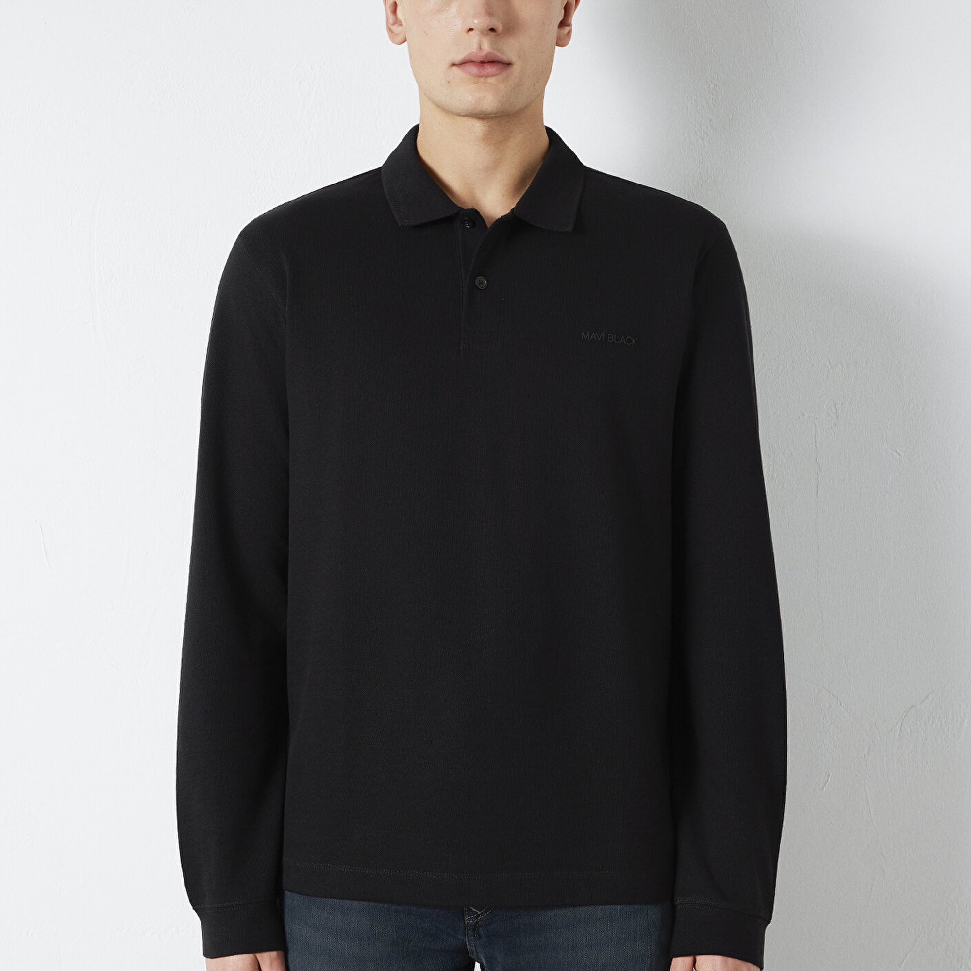 Mavi Mavi Black Uzun Kollu Siyah Polo Tişört  0613154-900