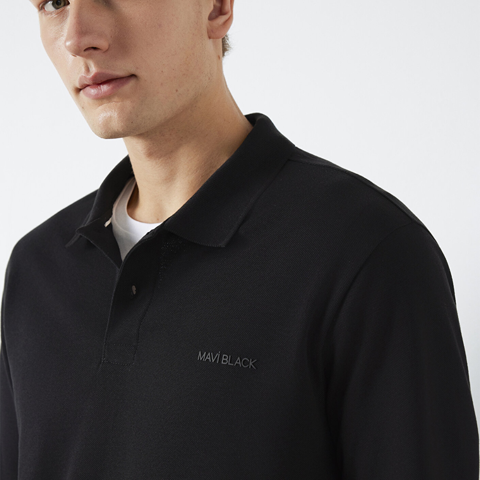 Mavi Mavi Black Uzun Kollu Siyah Polo Tişört  0613154-900