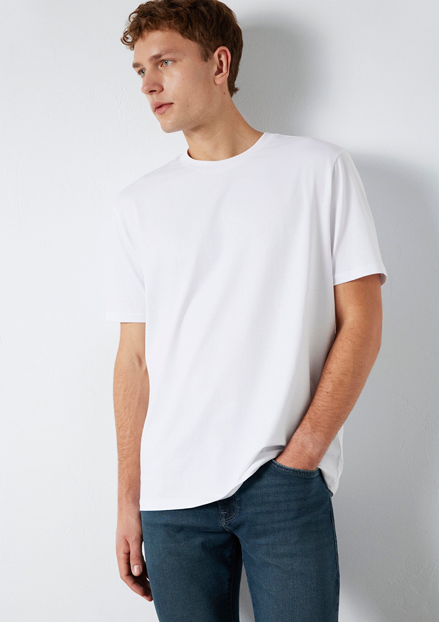 Mavi Siyah Basic Tişört Loose Fit / Bol Rahat Kesim 0613199-900