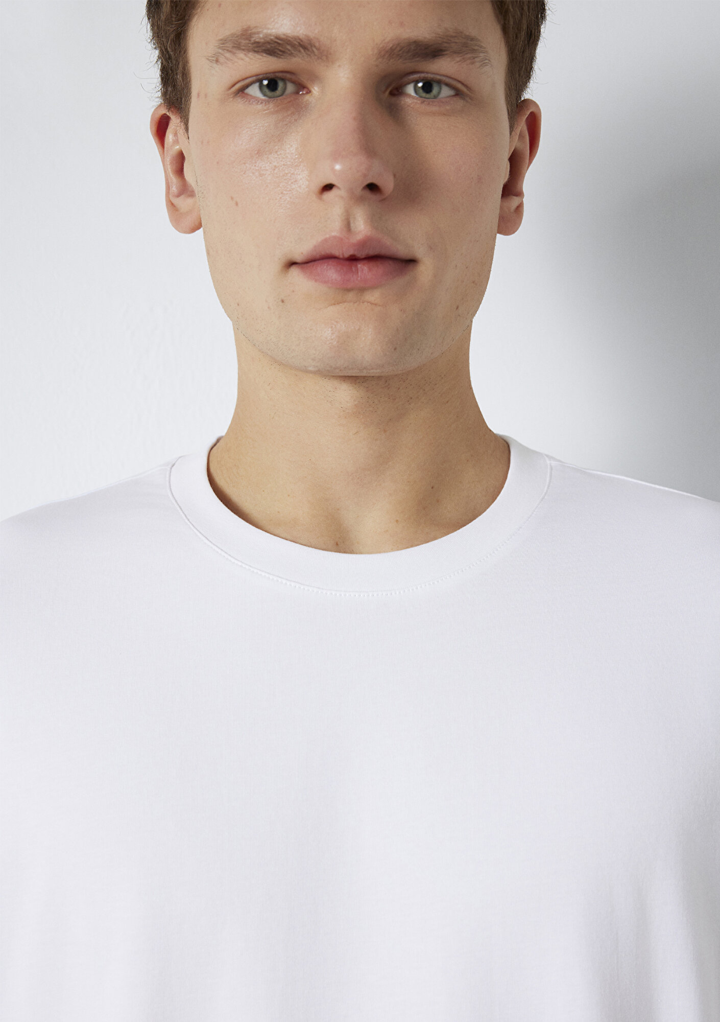 Mavi Beyaz Basic Tişört Loose Fit / Bol Rahat Kesim 0613199-620