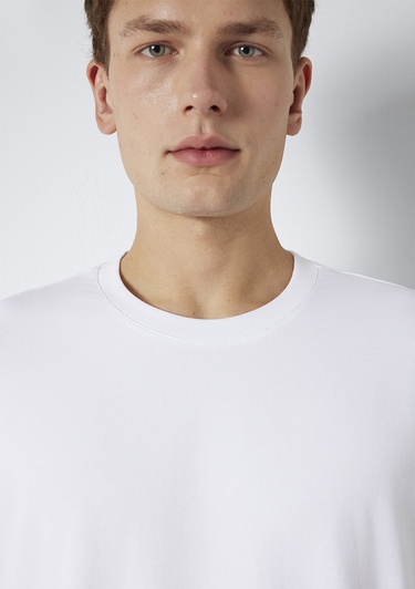  Mavi Beyaz Basic Tişört Loose Fit / Bol Rahat Kesim 0613199-620