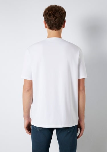  Mavi Beyaz Basic Tişört Loose Fit / Bol Rahat Kesim 0613199-620