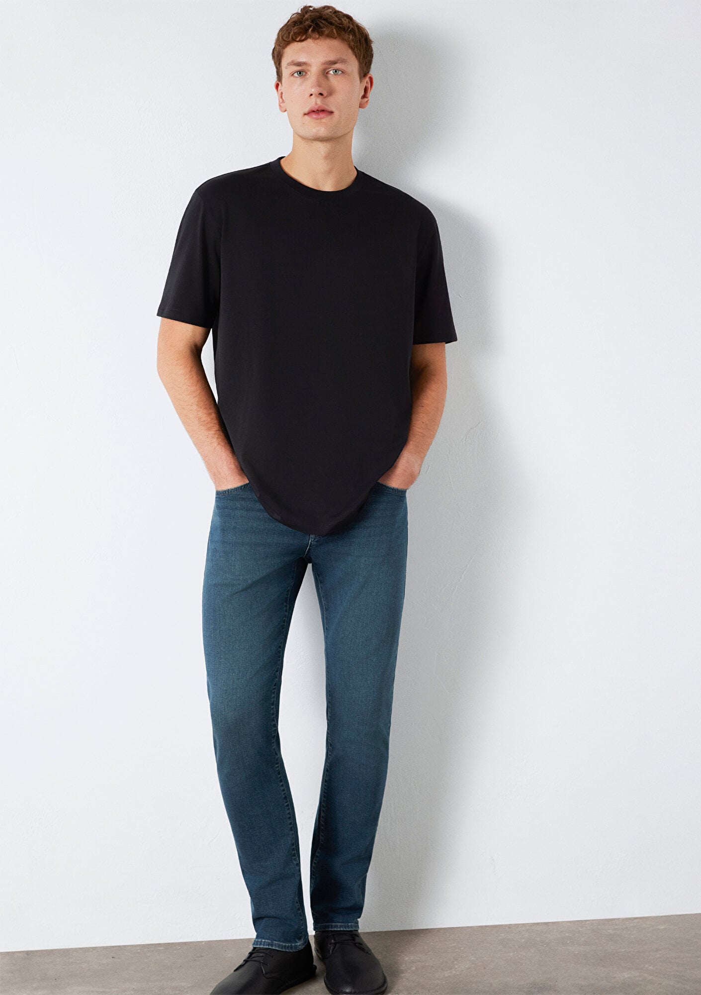 Mavi Siyah Basic Tişört Loose Fit / Bol Rahat Kesim 0613199-900