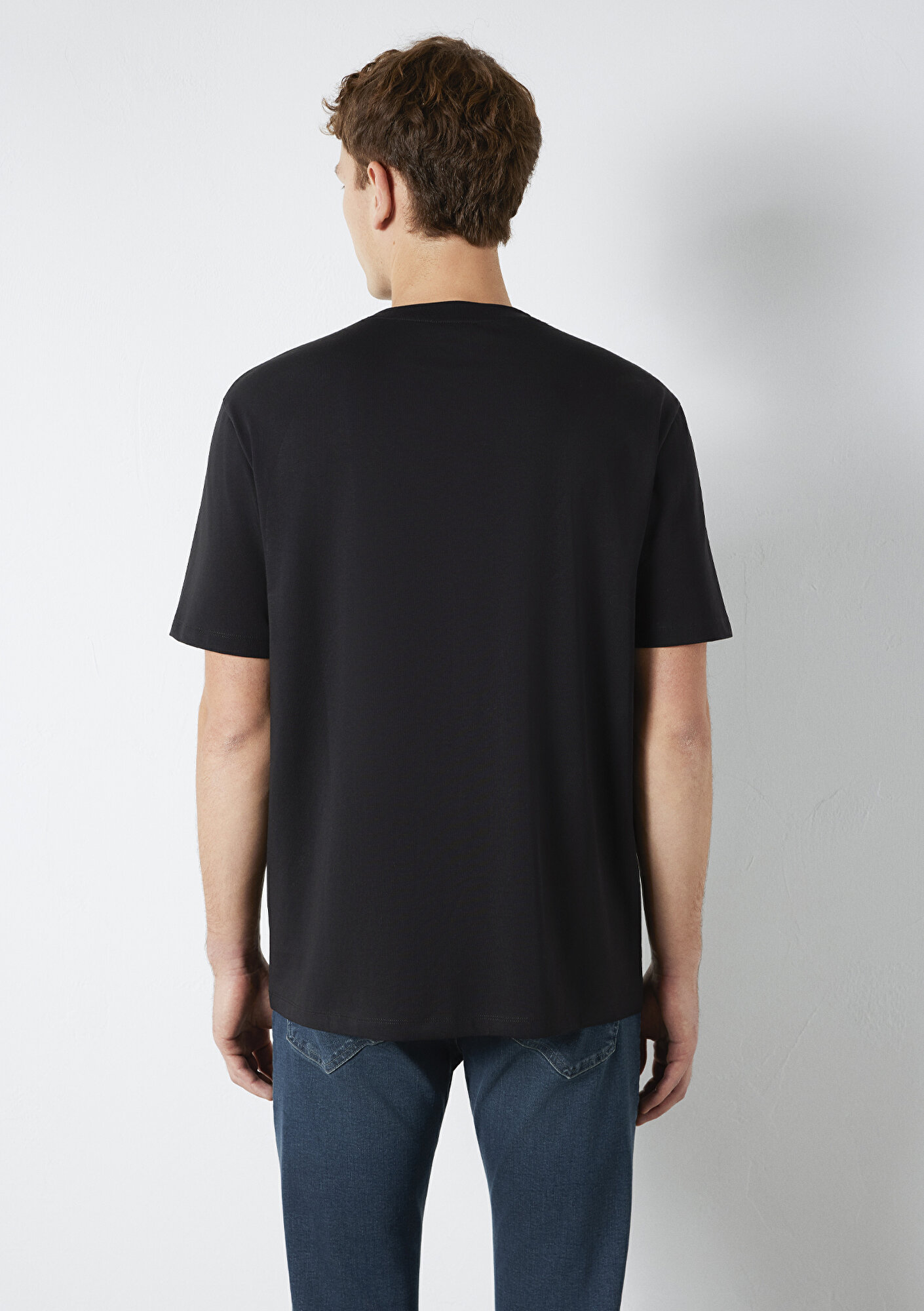 Mavi Siyah Basic Tişört Loose Fit / Bol Rahat Kesim 0613199-900