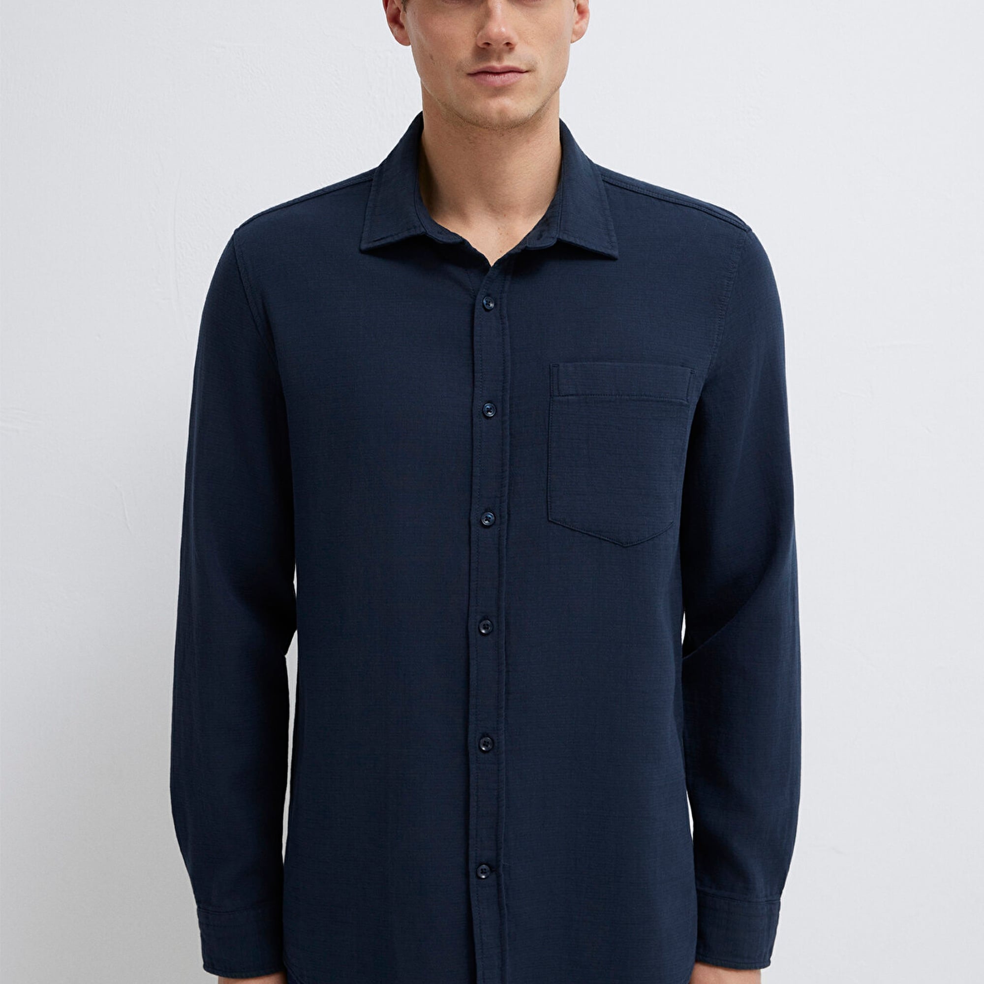 Mavi Cepli Lacivert Gömlek Regular Fit / Normal Kesim 0211898-86623