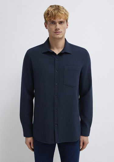  Mavi Cepli Lacivert Gömlek Regular Fit / Normal Kesim 0211898-86623