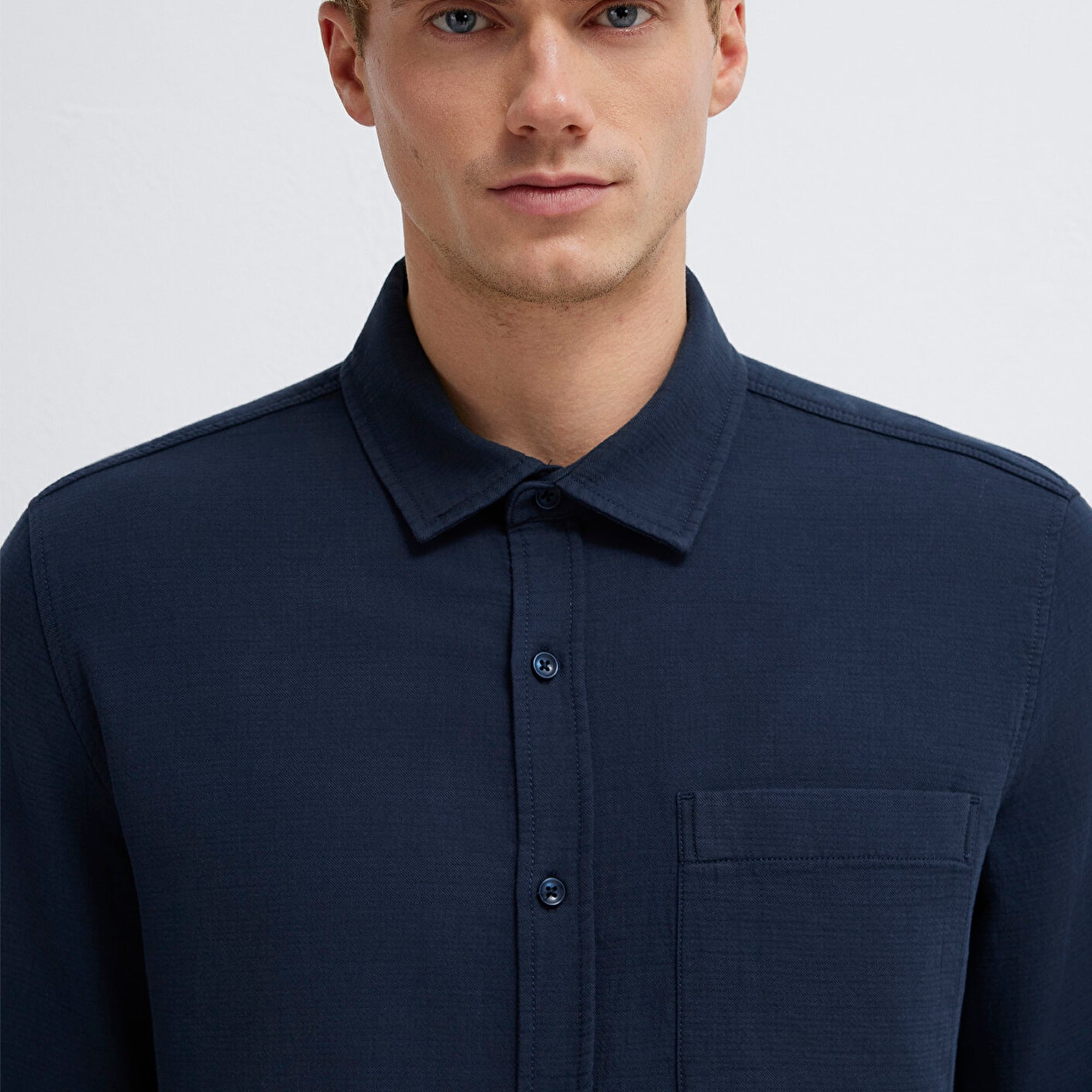 Mavi Cepli Lacivert Gömlek Regular Fit / Normal Kesim 0211898-86623