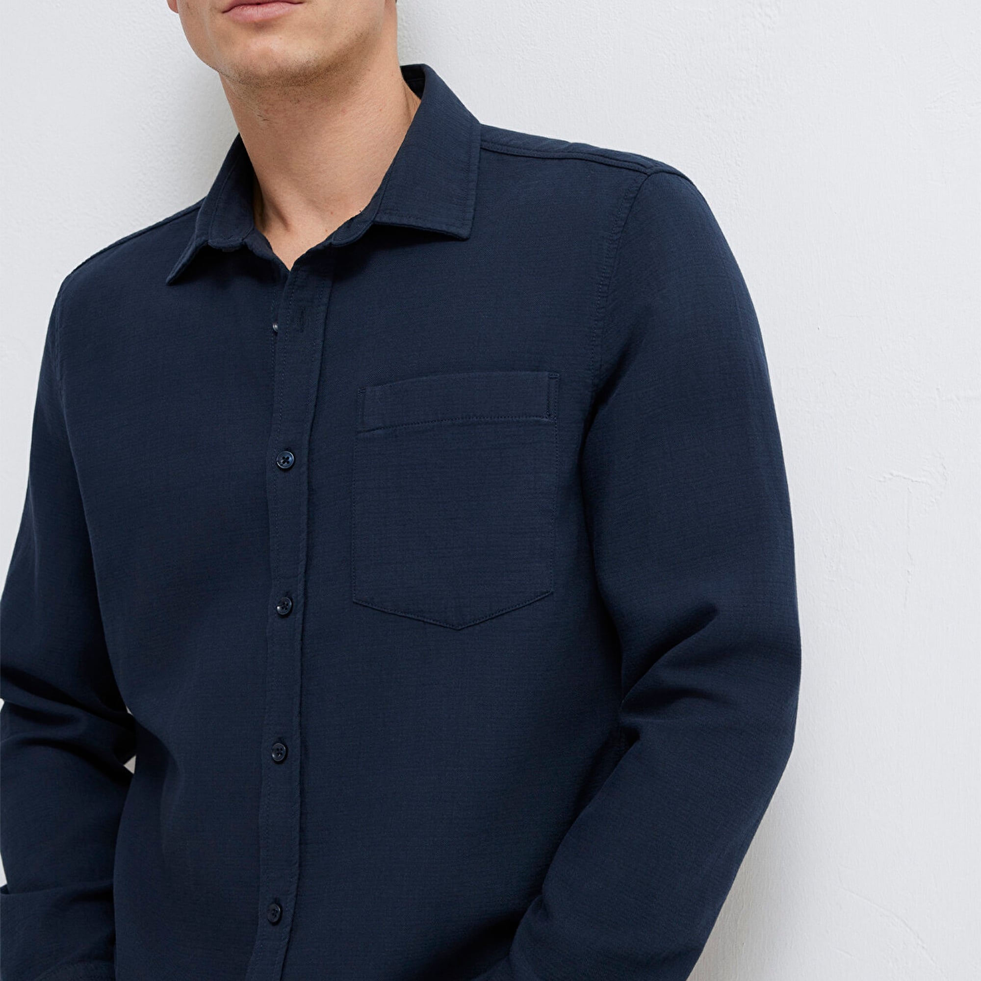 Mavi Cepli Lacivert Gömlek Regular Fit / Normal Kesim 0211898-86623