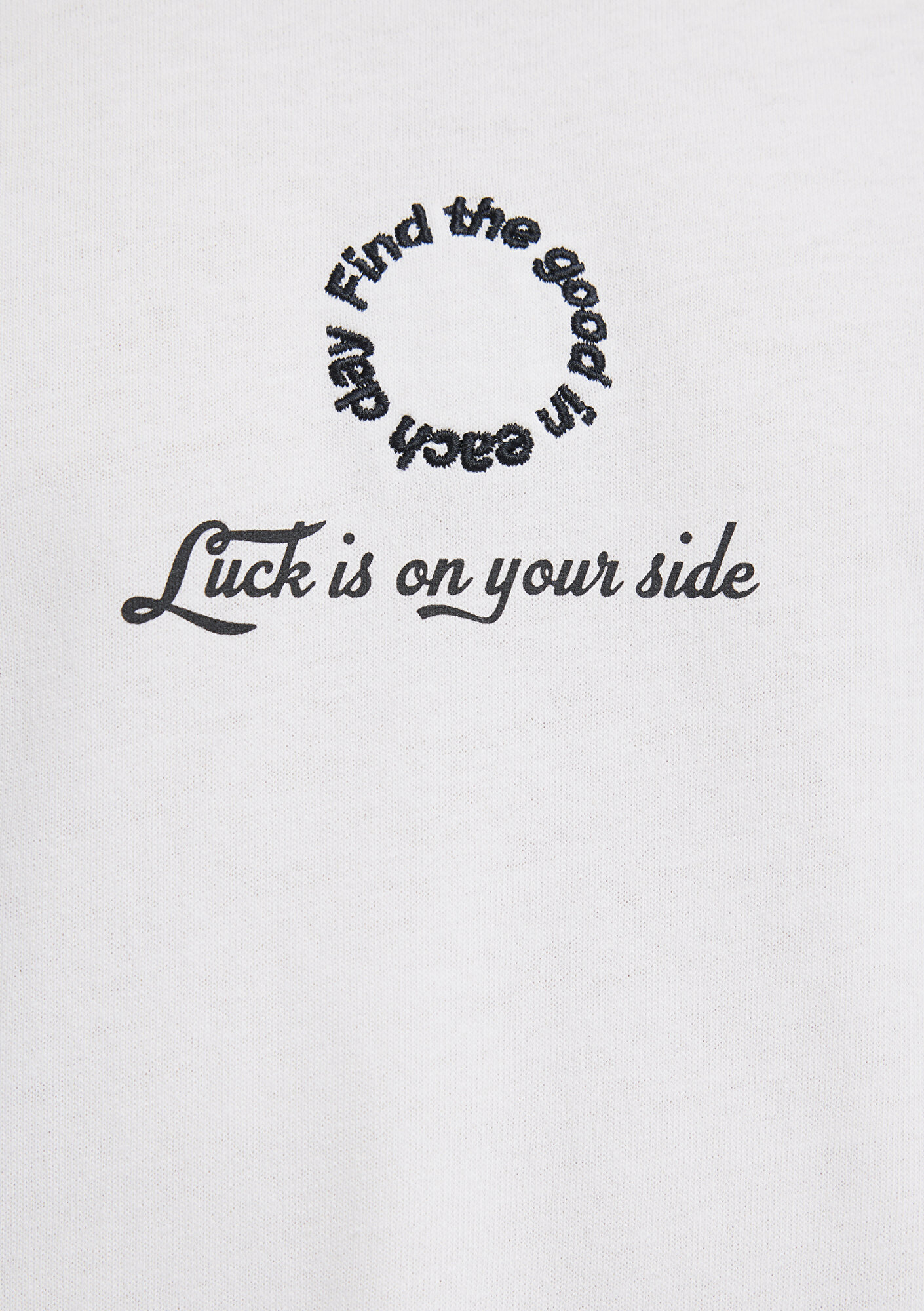 Mavi Luck Is In Your Side Baskılı Ekru Tişört Oversize / Geniş Kesim 0613183-70057