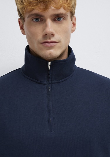  Mavi Yarı Fermuarlı Lacivert Sweatshirt 0S10537-86623