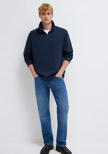  Mavi Yarı Fermuarlı Lacivert Sweatshirt 0S10537-86623