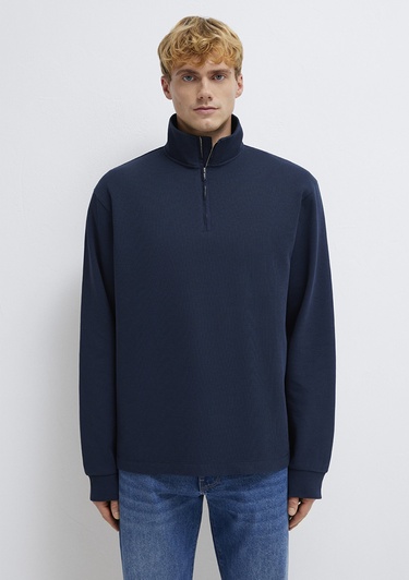  Mavi Yarı Fermuarlı Lacivert Sweatshirt 0S10537-86623