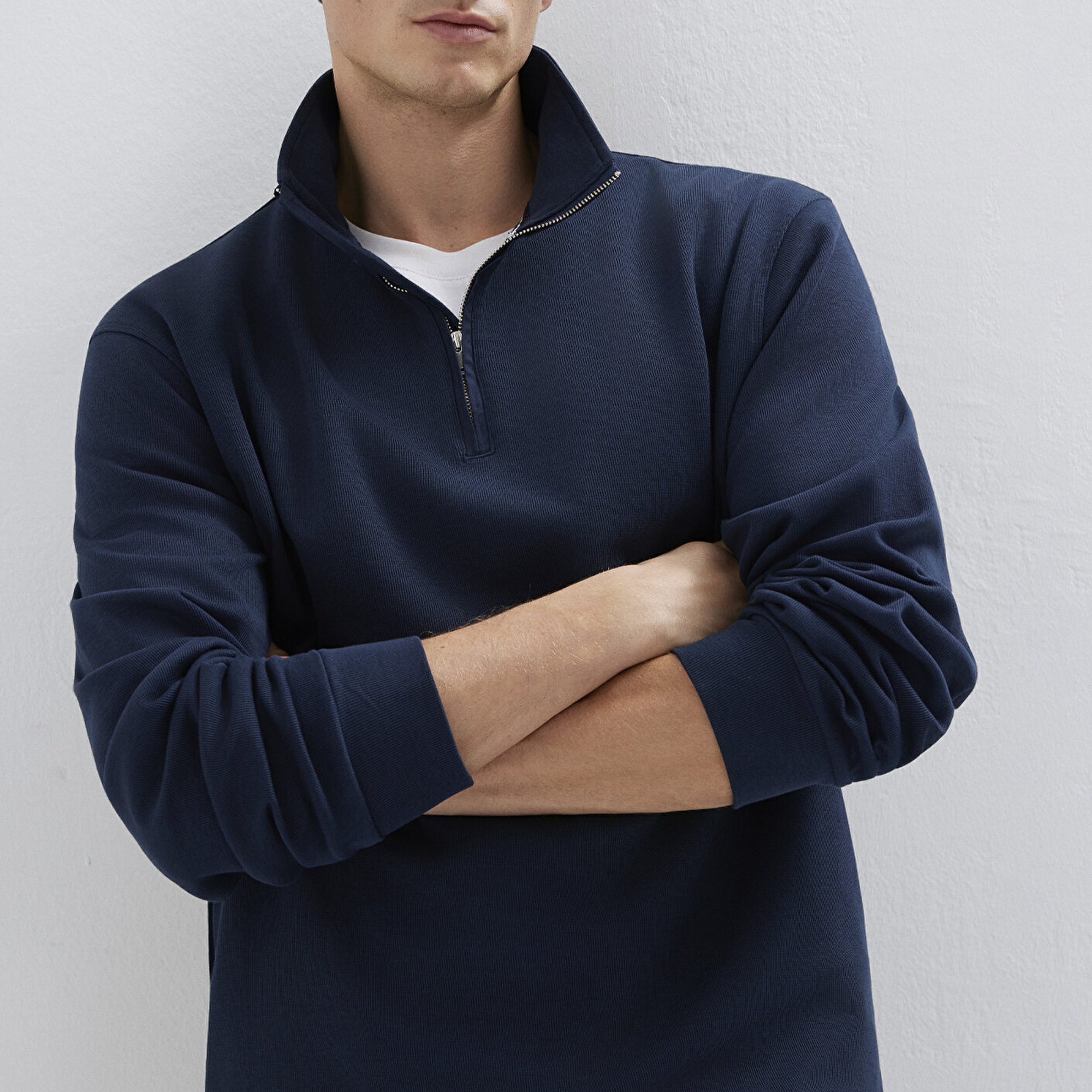 Mavi Yarı Fermuarlı Lacivert Sweatshirt 0S10537-86623