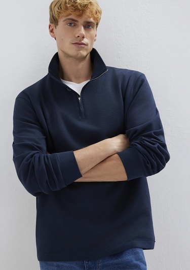 Mavi Yarı Fermuarlı Lacivert Sweatshirt 0S10537-86623