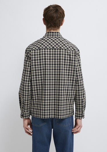  Mavi Siyah Ekose Gömlek Loose Fit / Bol Rahat Kesim 0211880-91417