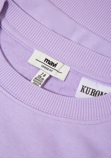  Mavi Kuromi Baskılı Mor Sweatshirt 7S10183-70519