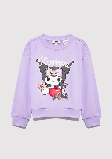  Mavi Kuromi Baskılı Mor Sweatshirt 7S10183-70519