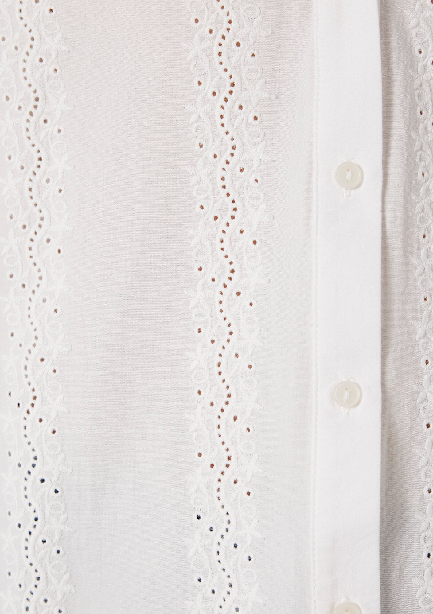 Mavi Nakış Detaylı Ekru Gömlek  1211380-70057