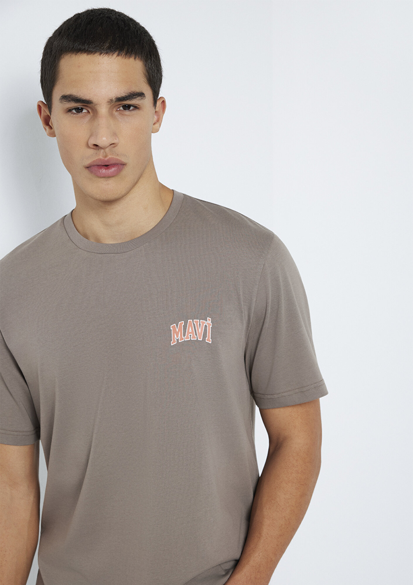 Mavi Mavi Logo Baskılı Kahverengi Tişört Regular Fit / Normal Kesim 0611714-87875