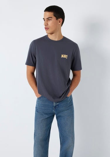  Mavi Mavi Logo Baskılı Gri Tişört Regular Fit / Normal Kesim 0611714-70101