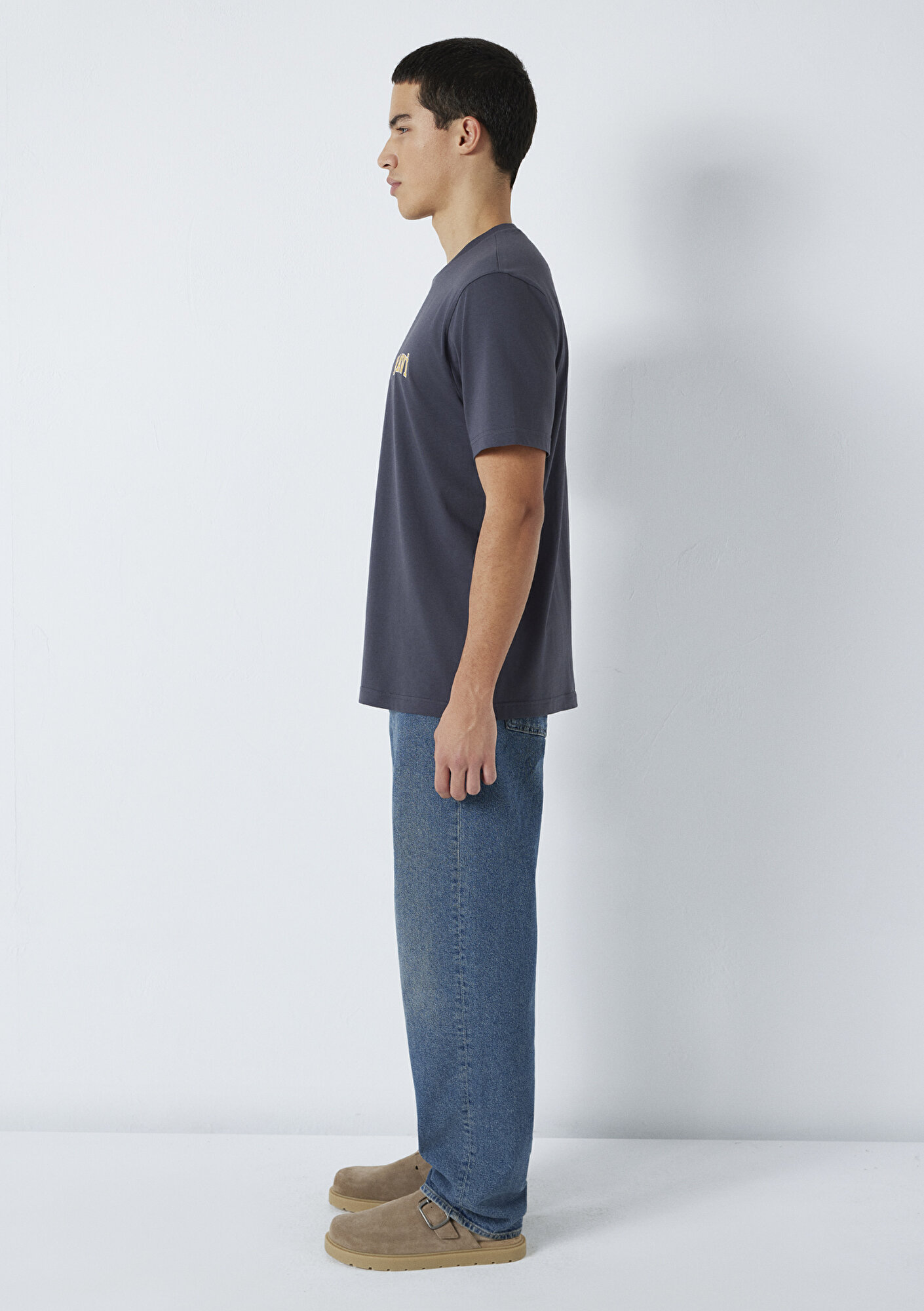 Mavi Mavi Logo Baskılı Gri Tişört Regular Fit / Normal Kesim 0611714-70101
