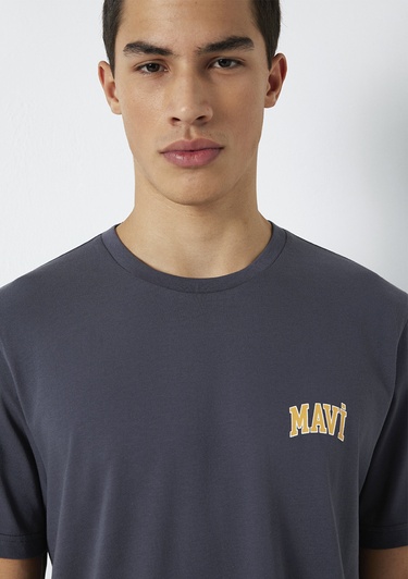  Mavi Mavi Logo Baskılı Gri Tişört Regular Fit / Normal Kesim 0611714-70101