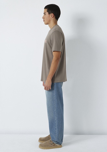  Mavi Mavi Logo Baskılı Kahverengi Tişört Regular Fit / Normal Kesim 0611714-87875