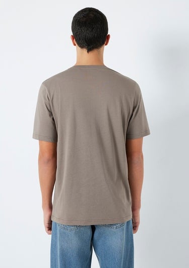  Mavi Mavi Logo Baskılı Kahverengi Tişört Regular Fit / Normal Kesim 0611714-87875