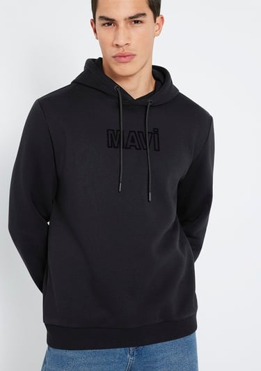  Mavi Mavi Baskılı Kapüşonlu Siyah Sweatshirt 0S10549-900