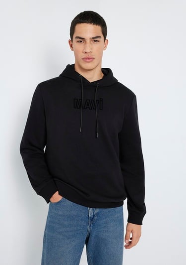 Mavi Mavi Baskılı Kapüşonlu Siyah Sweatshirt 0S10549-900