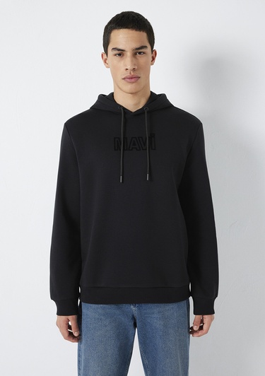  Mavi Mavi Baskılı Kapüşonlu Siyah Sweatshirt 0S10549-900