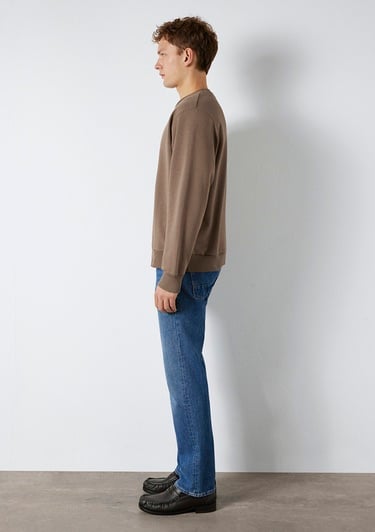  Mavi Bisiklet Yaka Kahverengi Basic Sweatshirt 0S10276-87875