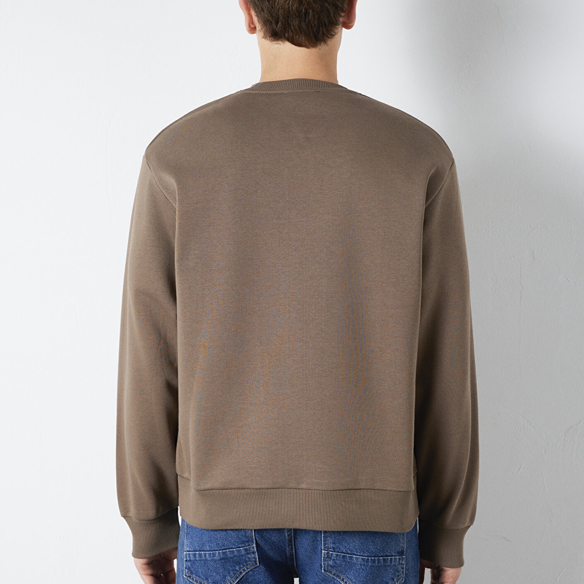 Mavi Bisiklet Yaka Kahverengi Basic Sweatshirt 0S10276-87875