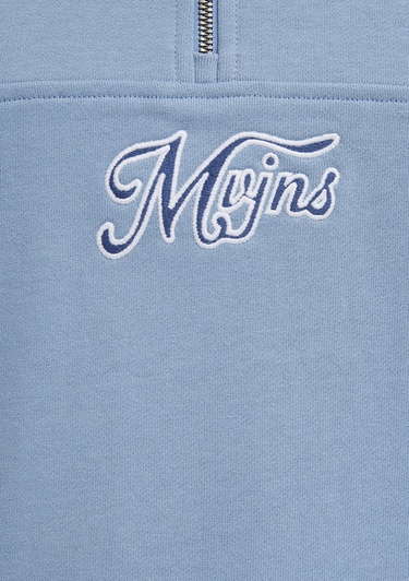  Mavi MVJNS Nakışlı Yarı Fermuarlı Mavi Sweatshirt 0S10543-86998