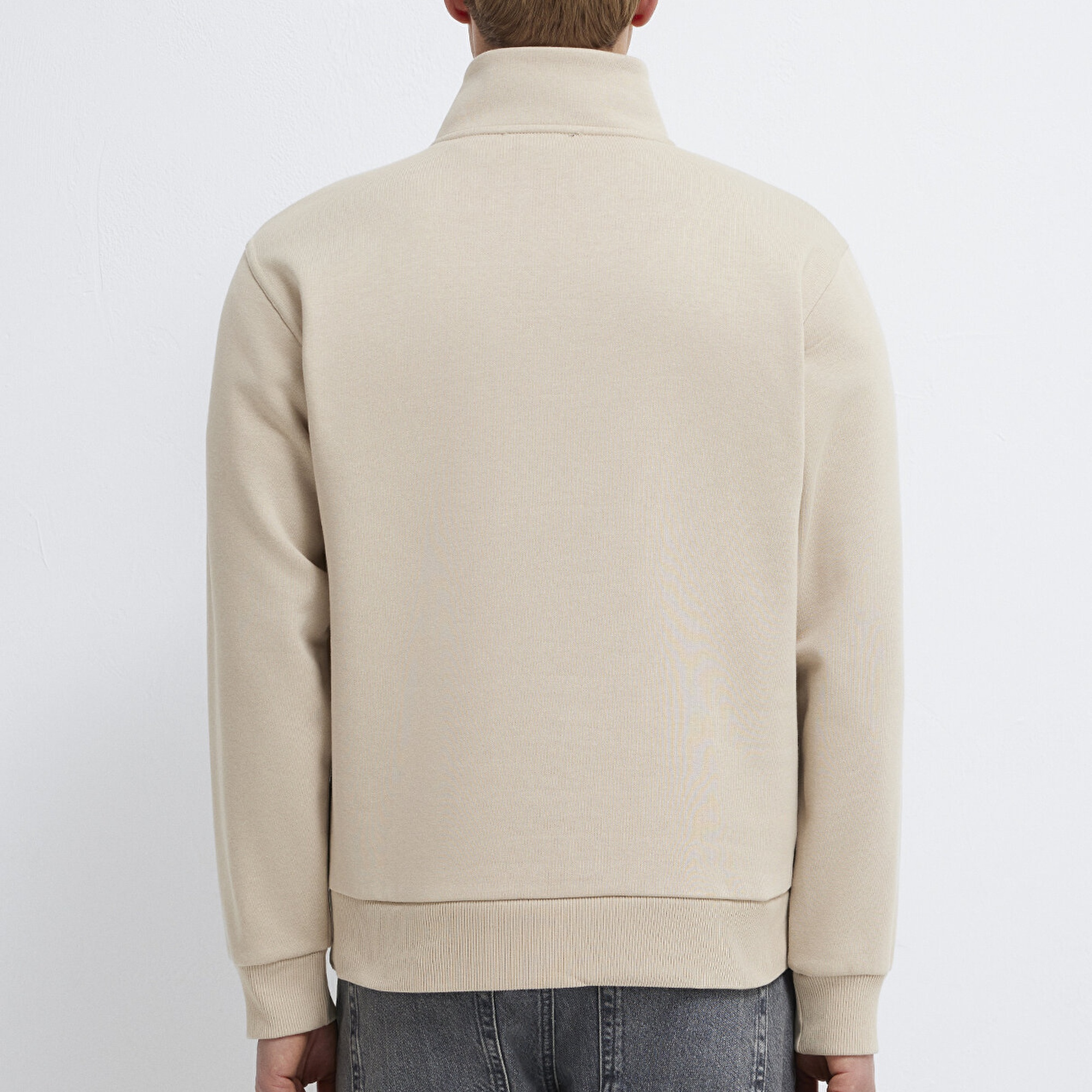 Mavi Yarı Fermuarlı Ekru Sweatshirt 0S10278-70004