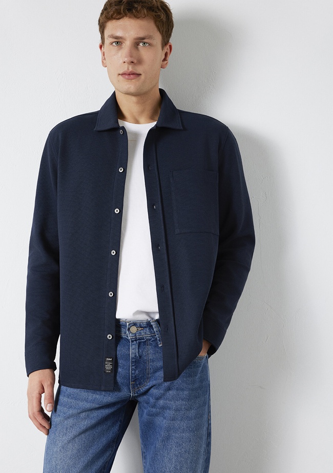  Mavi Cepli Lacivert Gömlek Regular Fit / Normal Kesim 0211874-70490