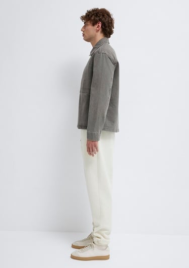  Mavi Fermuarlı Antrasit Gömlek Loose Fit / Bol Rahat Kesim 0211882-900