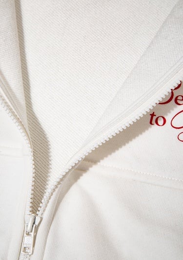  Mavi Kalp Baskılı Ekru Bomber Ceket 7S10174-70057