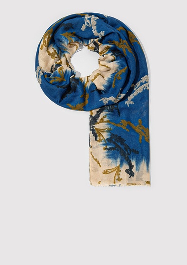  Mavi Desenli Lacivert Şal 1913849-35596