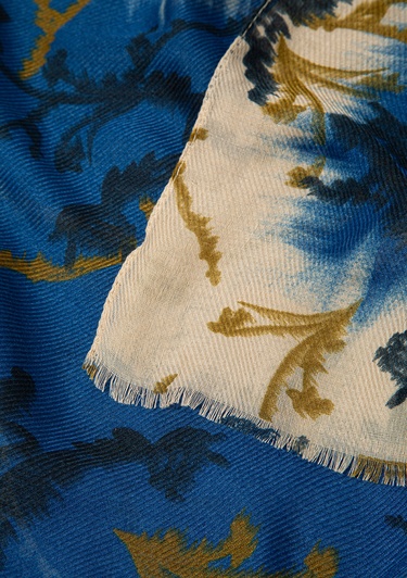  Mavi Desenli Lacivert Şal 1913849-35596