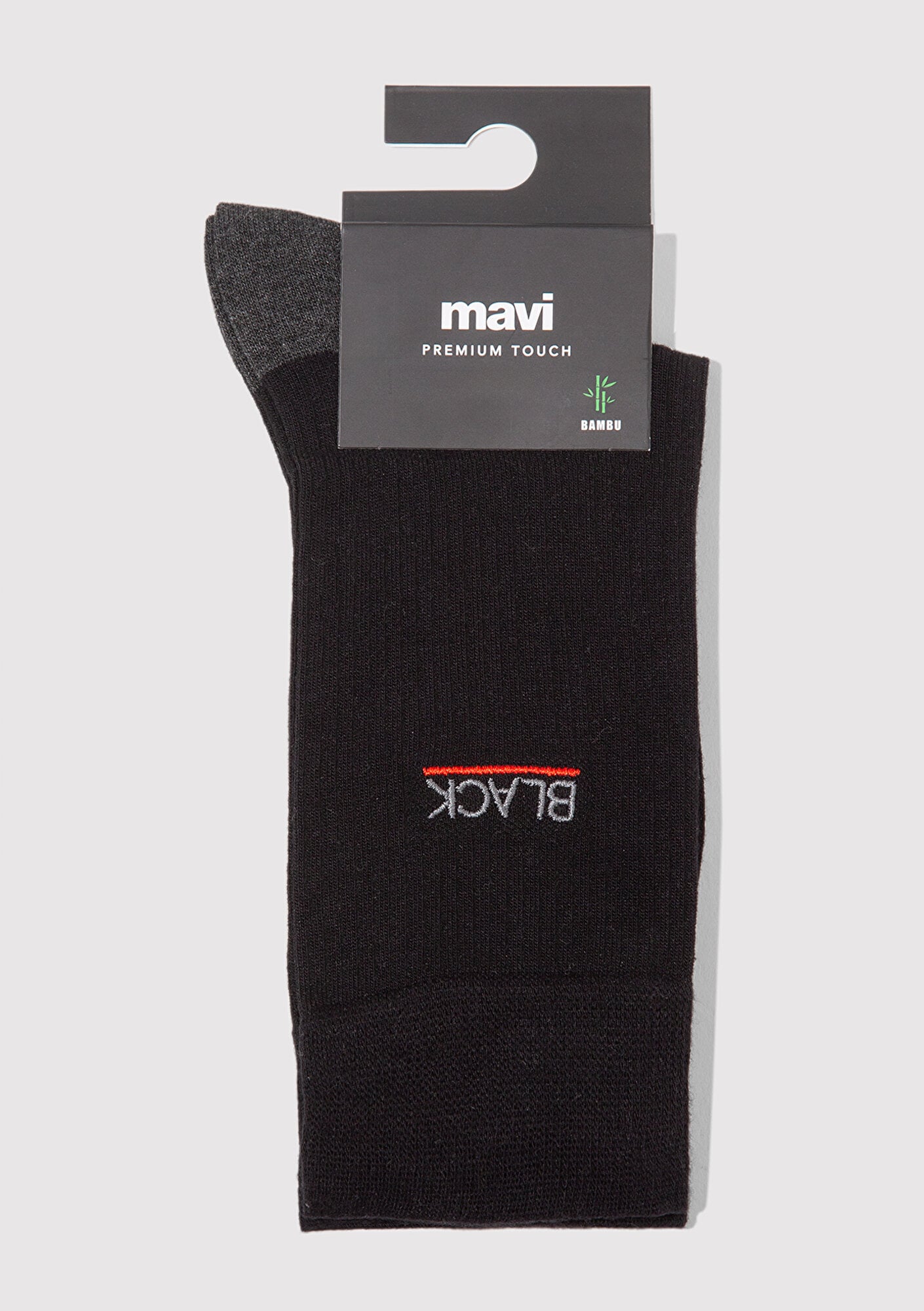 Mavi Mavi Black Nakışlı Siyah Soket Çorap 0912201-900